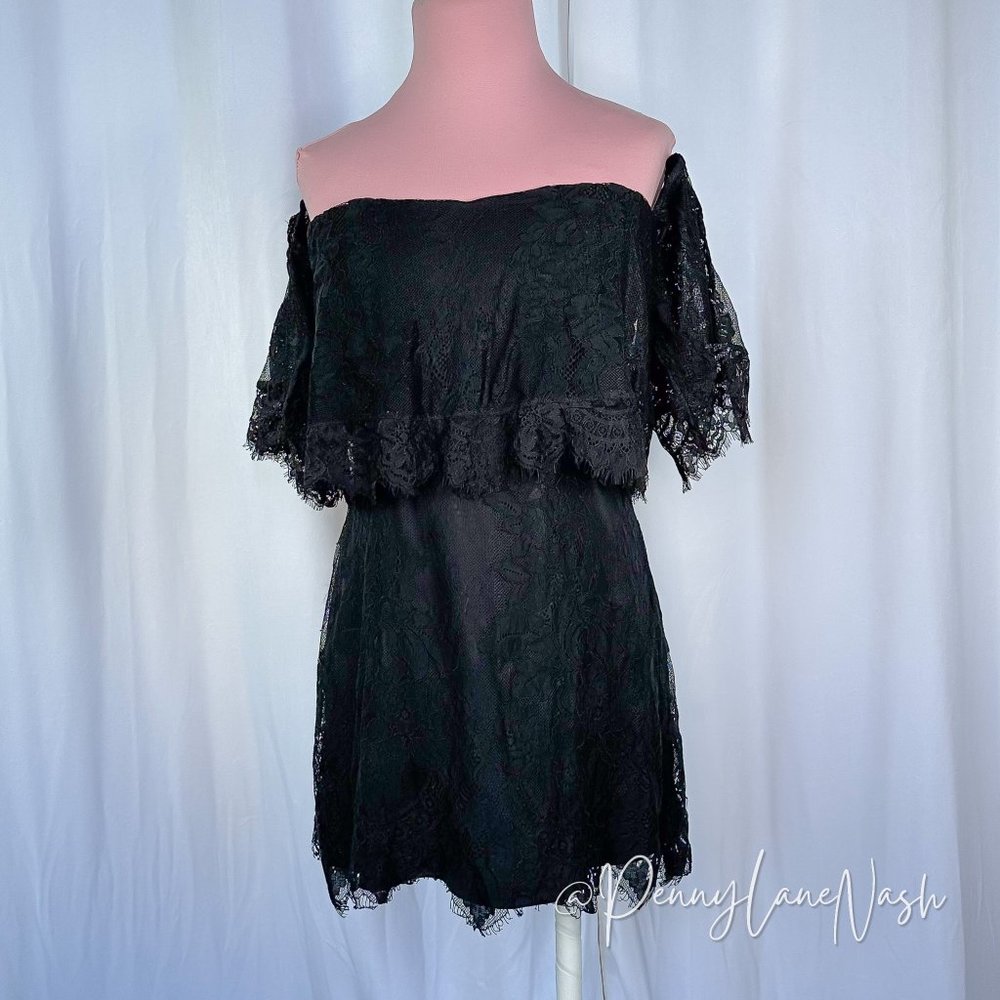 Lulu's Be My Sweetheart Black Lace Off-the-Shoulder Bodycon Dress - Picture 2 of 15